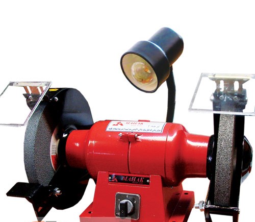 ماشین سنگ سنباده 250 میلیمتر 700/1000 وات دو دور سه فاز چراغ دار محک